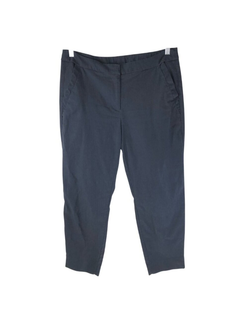 Lane Bryant Womens Cropped Pants Blue Mid Rise Stretch Flat Front Pocket 14